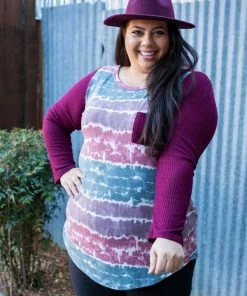 Boutique Simplified Part The Seas Waffle Knit Top