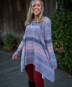 Boutique Simplified Floral Paths Long Sleeve Tunic 16 Boutique Simplified Floral Paths Long Sleeve Tunic