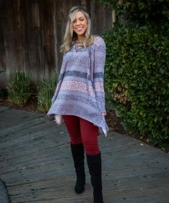 Boutique Simplified Floral Paths Long Sleeve Tunic
