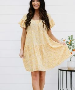 Trendsi Fresh As A Daisy Floral Tiered Mini Dress Apparel