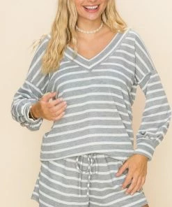 Boutique Simplified Hazy Stripes Long Sleeve Top 9 Boutique Simplified Hazy Stripes Long Sleeve Top