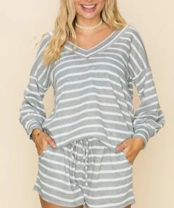 Boutique Simplified Hazy Stripes Long Sleeve Top 8 Boutique Simplified Hazy Stripes Long Sleeve Top