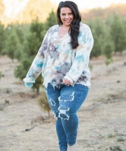 Boutique Simplified Chocolate Truffles Frayed Sweater