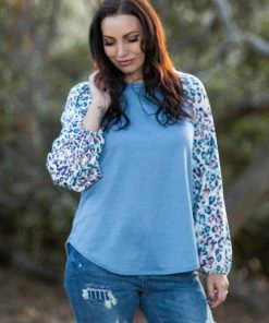 Boutique Simplified Delightfully Spotted Raglan Top