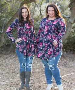 Boutique Simplified Paisley Marie Babydoll Top