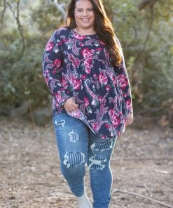 Boutique Simplified Paisley Marie Babydoll Top