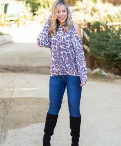 Boutique Simplified Roaring Around Cold Shoulder Pullover