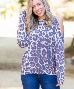 Boutique Simplified Roaring Around Cold Shoulder Pullover