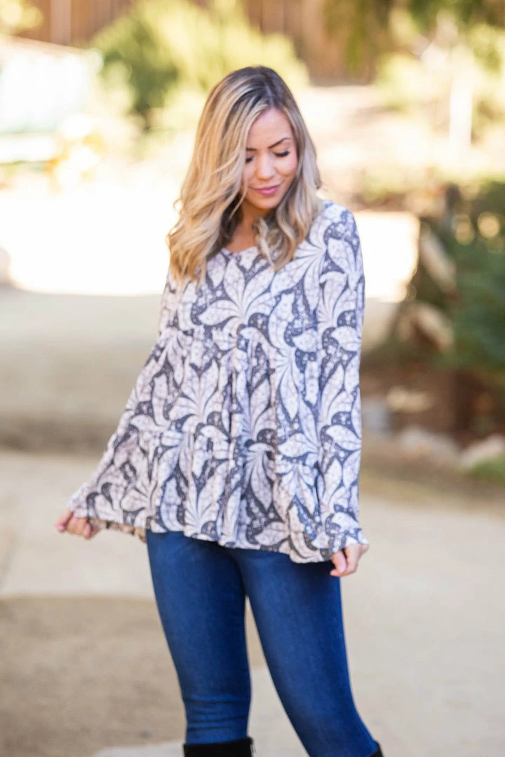 Boutique Simplified Leaf Me Be Tiered Tunic 4 Boutique Simplified Leaf Me Be Tiered Tunic