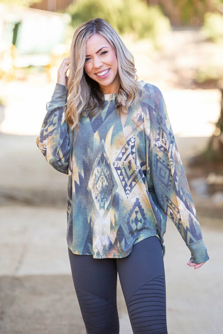 Boutique Simplified Savannah Charm Long Sleeve Top 1 Boutique Simplified Savannah Charm Long Sleeve Top