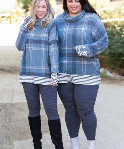 Boutique Simplified Teal Me About It Plaid Thumbhole Tunic 17 Boutique Simplified Teal Me About It Plaid Thumbhole Tunic