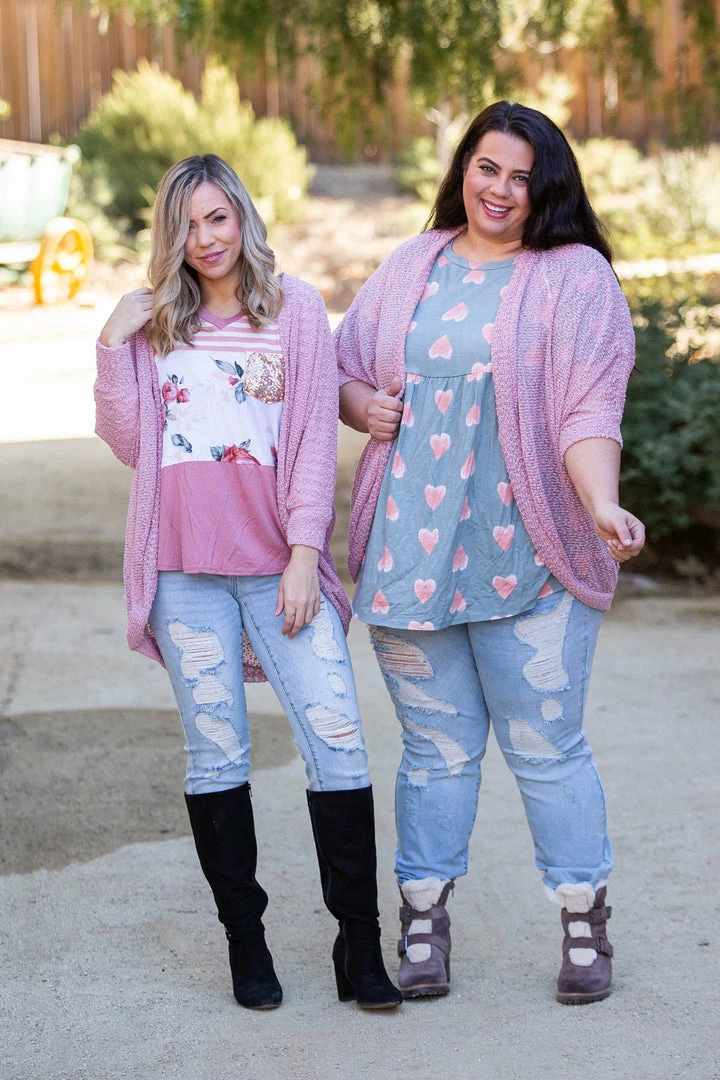 Boutique Simplified Making Me Blush Popcorn Knit Cardigan 6 Boutique Simplified Making Me Blush Popcorn Knit Cardigan