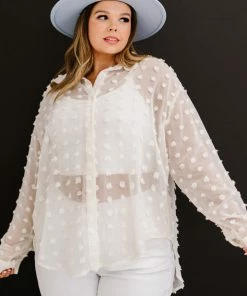 Trendsi Apparel Good Chemistry Swiss Dot Button Up Shirt