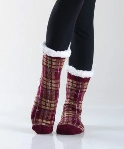 Boutique Simplified Plaid Fleece Lined Socks