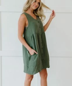 Trendsi Apparel Farmers' Market Button-Up Sleeveless Dress