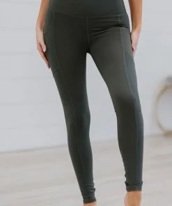 Trendsi Apparel Step Aside Athletic Leggings With Pockets In Ash Grey