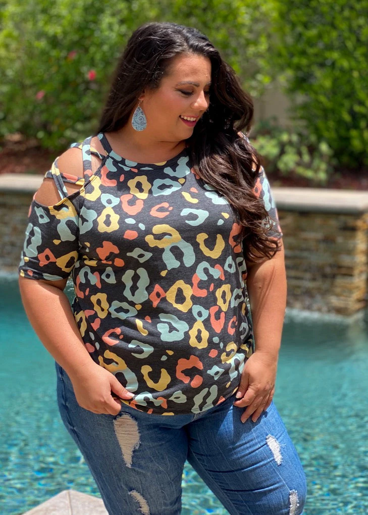 Boutique Simplified Happy Strappy Cold Shoulder Top 3 Boutique Simplified Happy Strappy Cold Shoulder Top