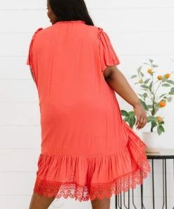 Trendsi Fly With Me Button Down Ruffle Dress