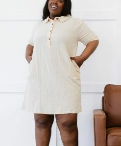 Trendsi Iconic Scene Gauze Half Button Dress (GHG-S) GHG- Shop Singles