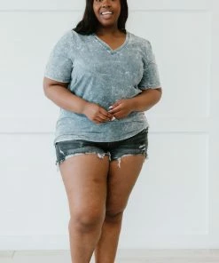 Trendsi Summer Special Acid Wash Tee Shirt (GHG-S, XL)