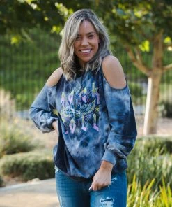 Boutique Simplified Rock & Roll Cold Shoulder Hoodie