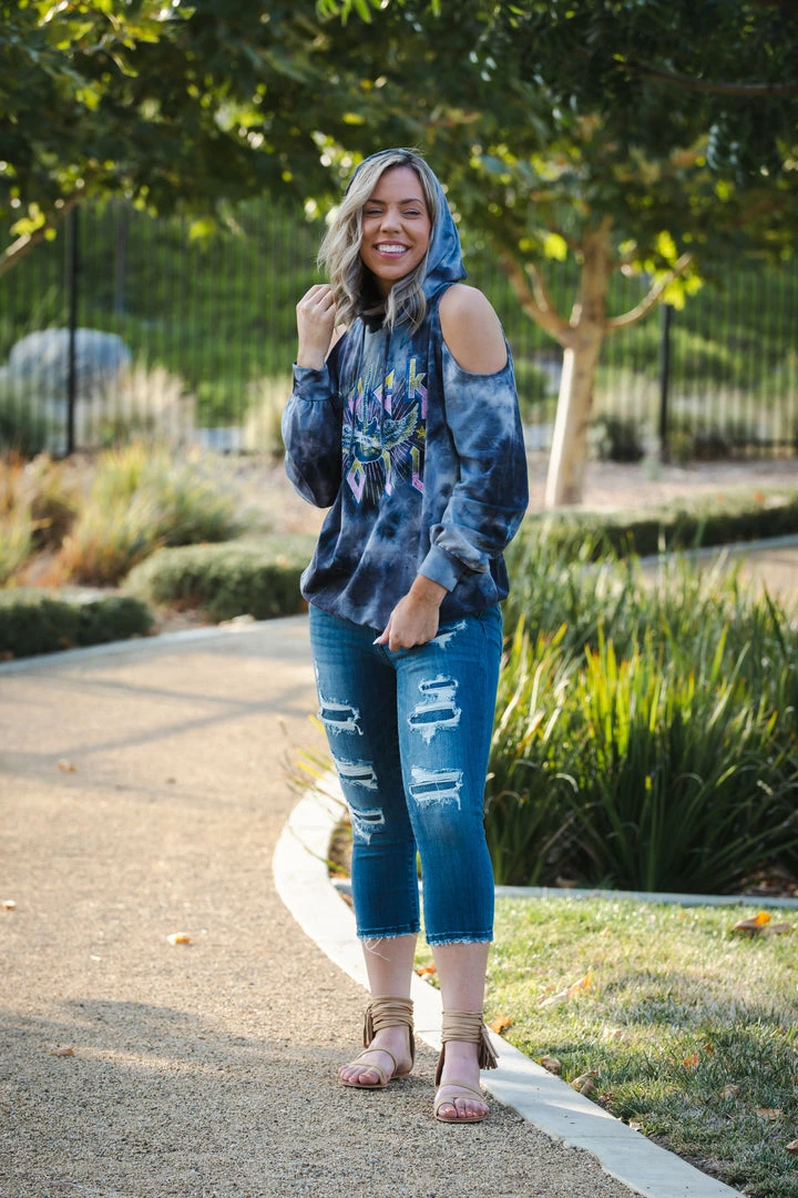 Boutique Simplified Rock & Roll Cold Shoulder Hoodie 2 Boutique Simplified Rock & Roll Cold Shoulder Hoodie