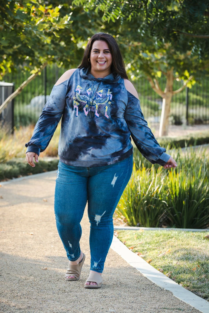 Boutique Simplified Rock & Roll Cold Shoulder Hoodie 3 Boutique Simplified Rock & Roll Cold Shoulder Hoodie