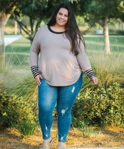 Boutique Simplified Between The Lines Long Sleeve Top