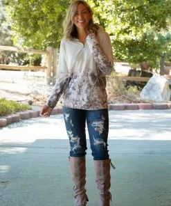 Boutique Simplified Splashed With Fall Pullover