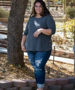 Boutique Simplified Charcoal Illusions 3/4 Sleeve