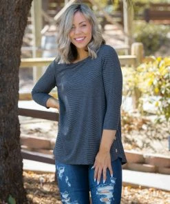 Boutique Simplified Charcoal Illusions 3/4 Sleeve