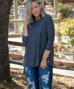 Boutique Simplified Charcoal Illusions 3/4 Sleeve