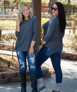 Boutique Simplified Charcoal Illusions 3/4 Sleeve