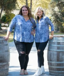 Boutique Simplified Stormy Skies 3/4 Sleeve Gabby