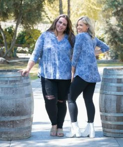 Boutique Simplified Stormy Skies 3/4 Sleeve Gabby