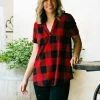 Boutique Simplified Blessed & Dressed In Red Plaid