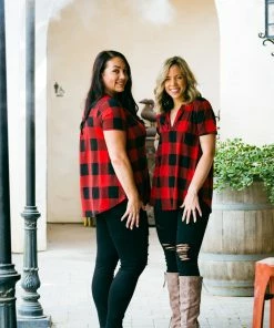 Boutique Simplified Blessed & Dressed In Red Plaid