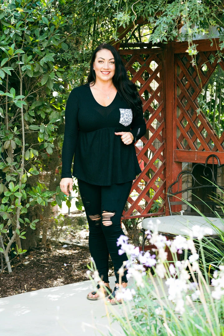 Boutique Simplified Huntress Waffle Knit Babydoll 2 Boutique Simplified Huntress Waffle Knit Babydoll