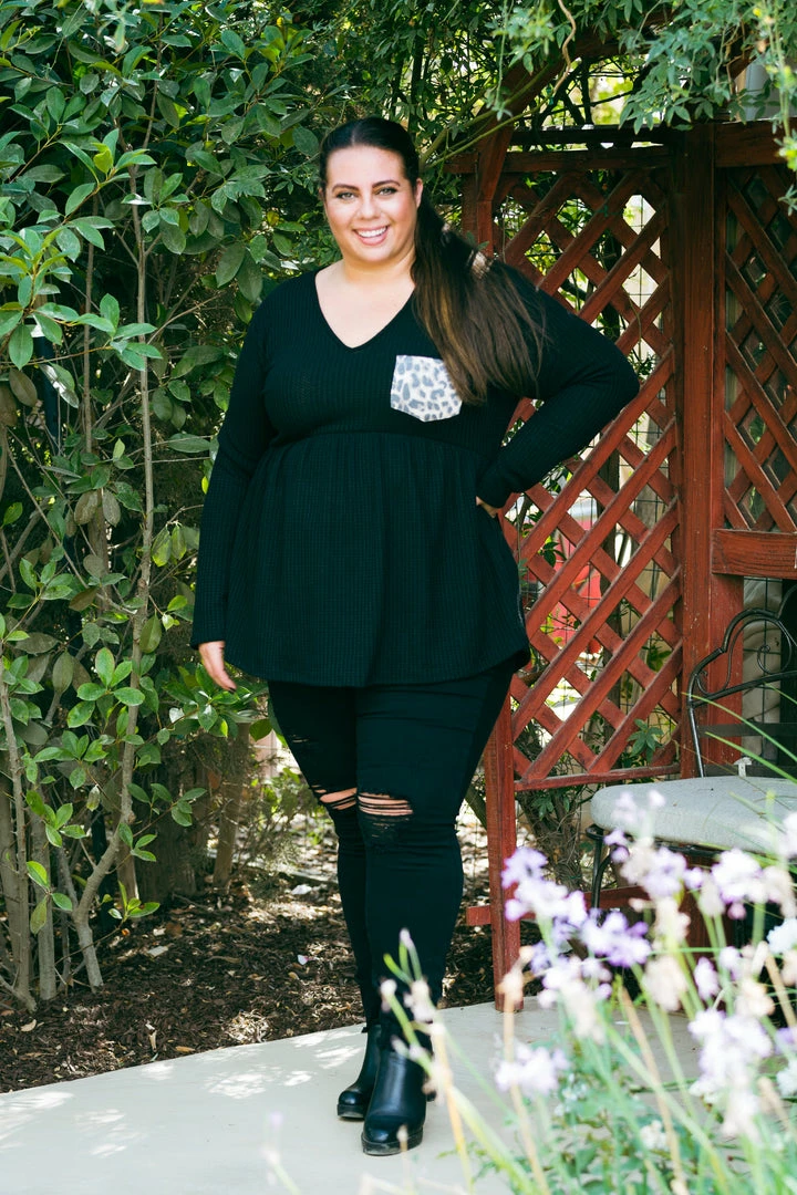 Boutique Simplified Huntress Waffle Knit Babydoll 5 Boutique Simplified Huntress Waffle Knit Babydoll