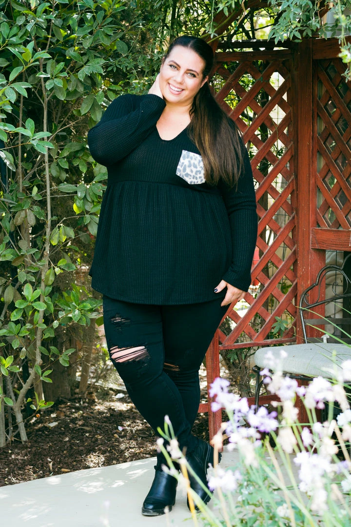 Boutique Simplified Huntress Waffle Knit Babydoll 6 Boutique Simplified Huntress Waffle Knit Babydoll