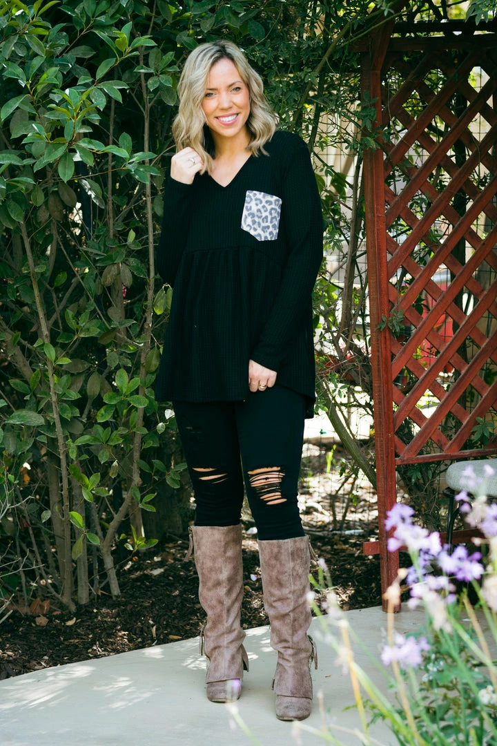 Boutique Simplified Huntress Waffle Knit Babydoll 7 Boutique Simplified Huntress Waffle Knit Babydoll