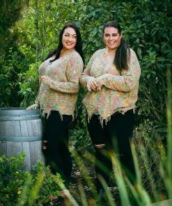 Boutique Simplified Colors Of Fall Frayed Sweater