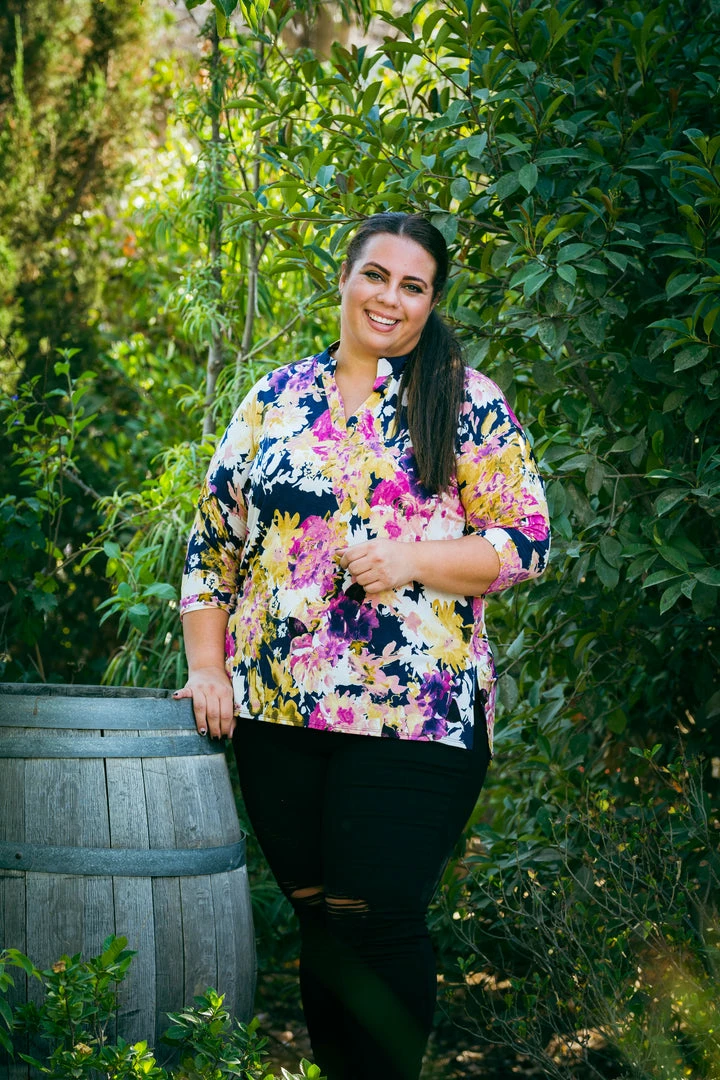 Boutique Simplified As The Leaves Change 3/4 Sleeve Top 2 Boutique Simplified As The Leaves Change 3/4 Sleeve Top