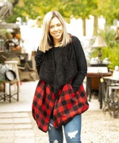 Boutique Simplified Plaid Forever Fleece Vest