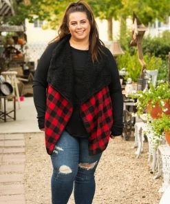 Boutique Simplified Plaid Forever Fleece Vest