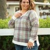 Boutique Simplified Sketched With Plaid Pullover
