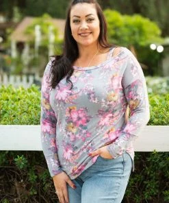 Boutique Simplified Foggy Mornings Cold Shoulder Tunic