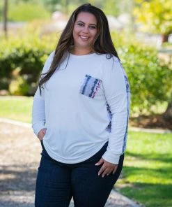 Boutique Simplified Pinkin' In Aztec Long Sleeve Top