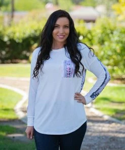 Boutique Simplified Pinkin' In Aztec Long Sleeve Top
