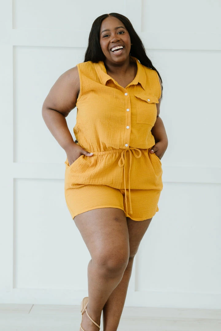 Trendsi My Love Run Button-Up Romper Apparel 8 Trendsi My Love Run Button-Up Romper Apparel